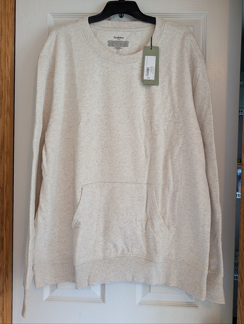 Goodfellow & Co. Men's Crewneck Sweatshirt in Oatmeal, XXL, Front Pocket, NWT